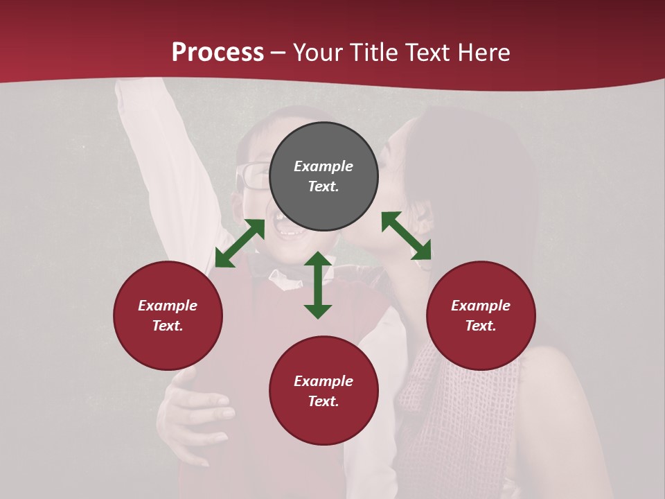 A Man And Woman Kissing In Front Of A Blackboard PowerPoint Template