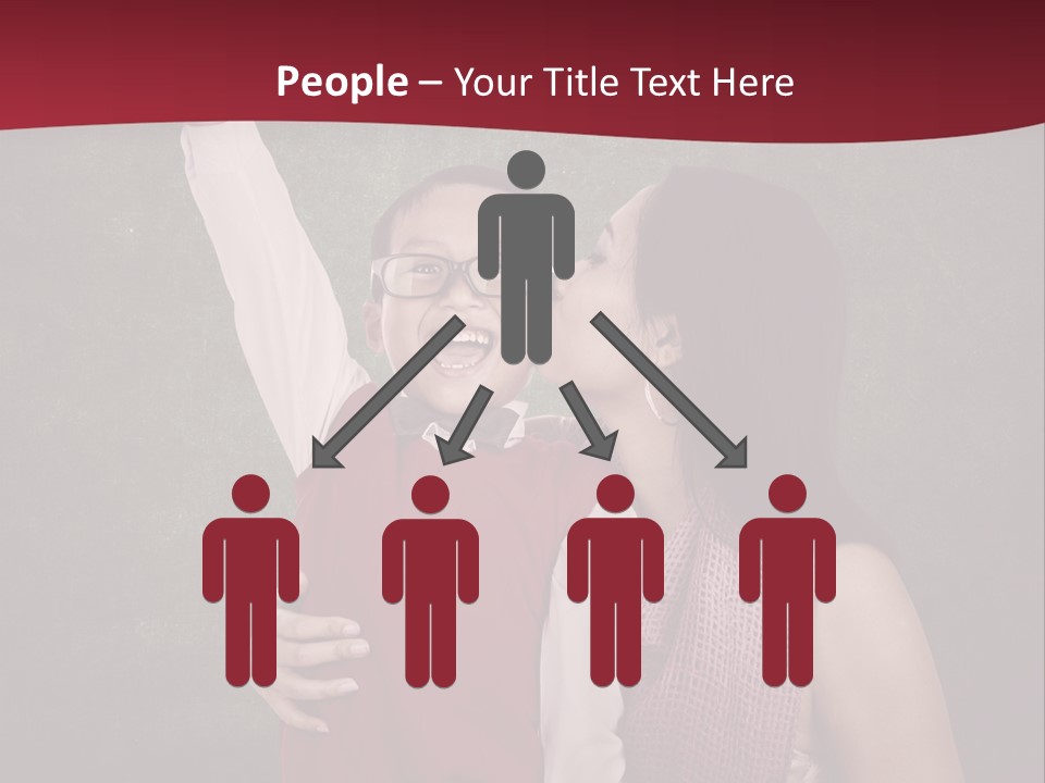 A Man And Woman Kissing In Front Of A Blackboard PowerPoint Template