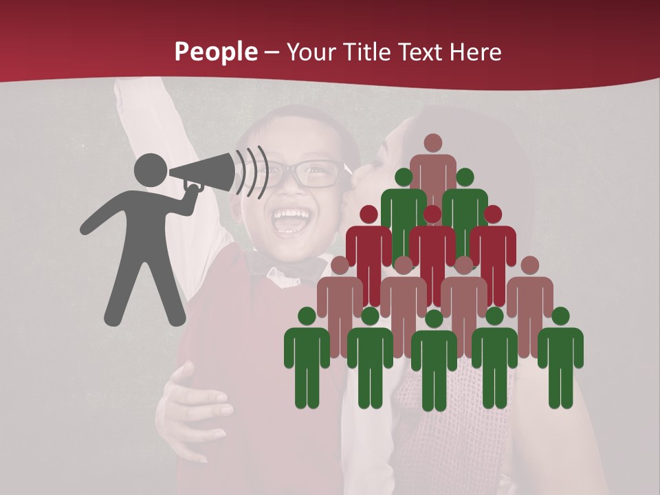 A Man And Woman Kissing In Front Of A Blackboard PowerPoint Template