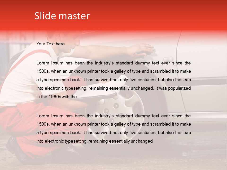 Workwear Automotive Technician Service Station PowerPoint Template