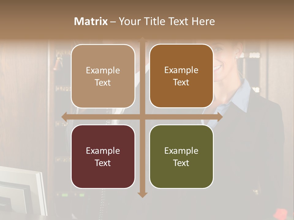 Handsome Colleague Desk PowerPoint Template