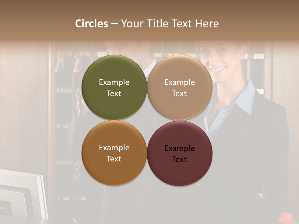 Handsome Colleague Desk PowerPoint Template