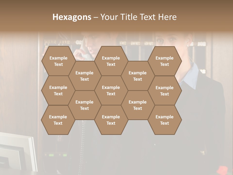 Handsome Colleague Desk PowerPoint Template