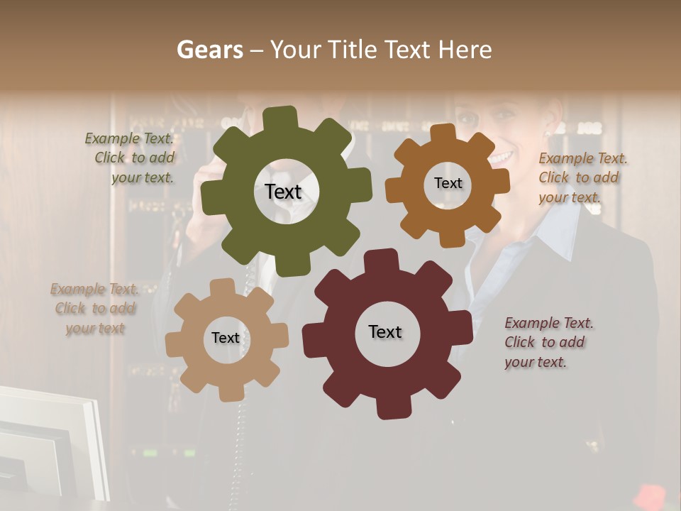 Handsome Colleague Desk PowerPoint Template