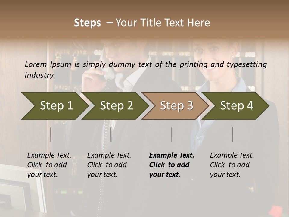 Handsome Colleague Desk PowerPoint Template