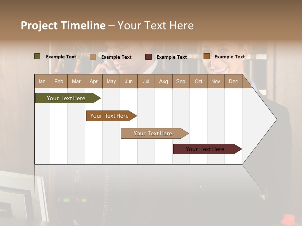 Handsome Colleague Desk PowerPoint Template