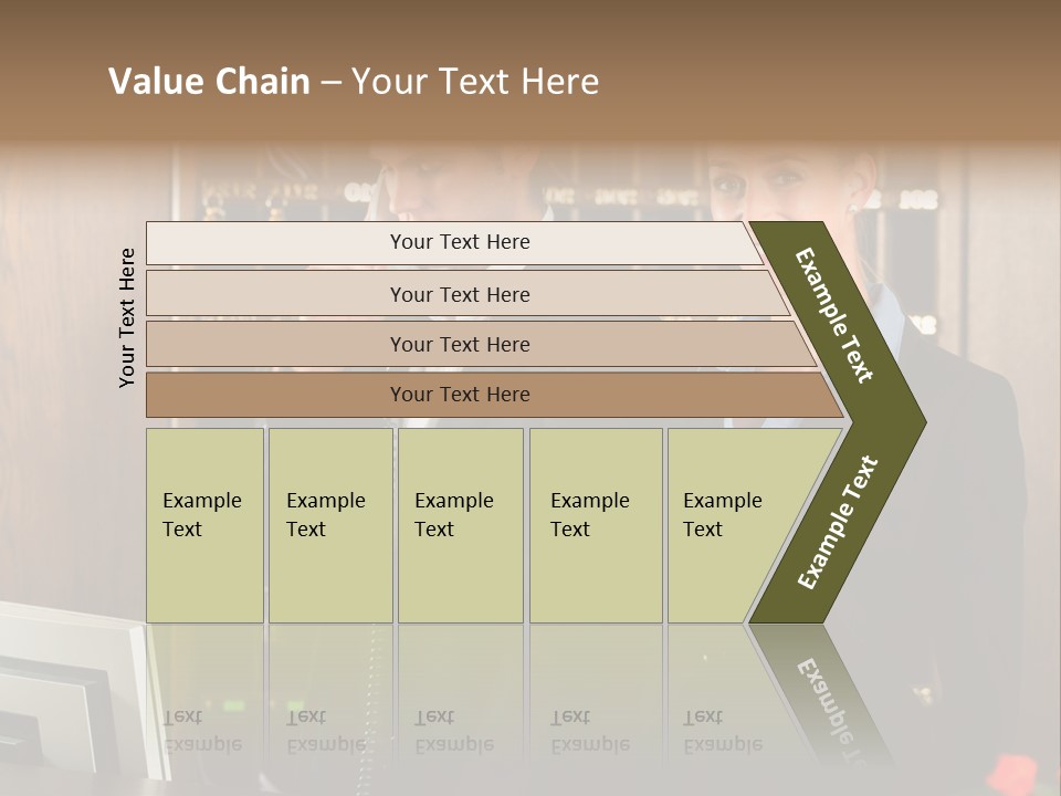 Handsome Colleague Desk PowerPoint Template