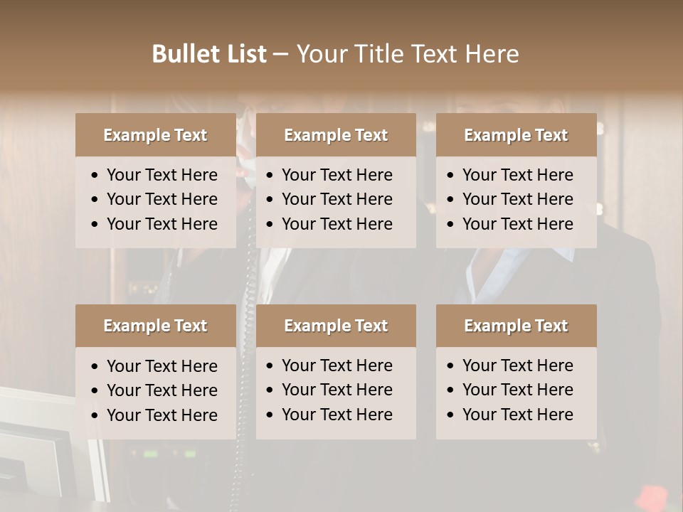 Handsome Colleague Desk PowerPoint Template