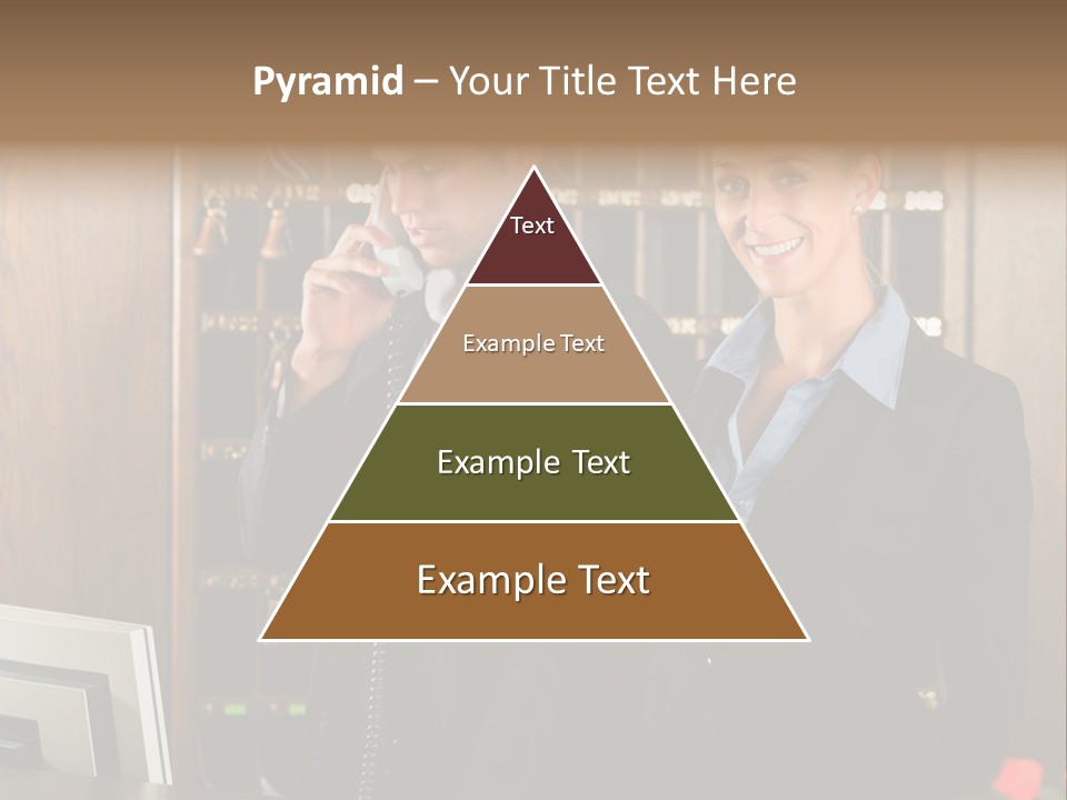 Handsome Colleague Desk PowerPoint Template