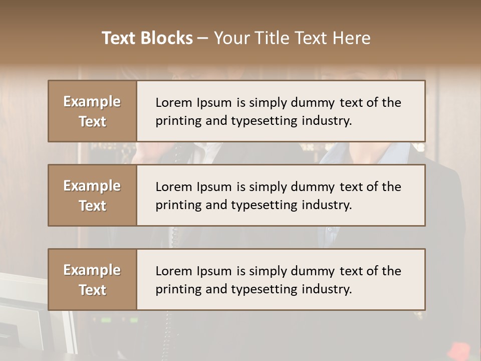 Handsome Colleague Desk PowerPoint Template