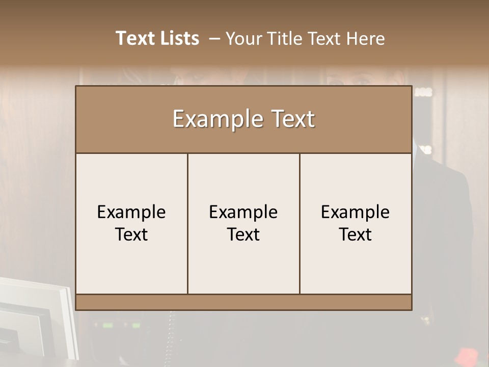 Handsome Colleague Desk PowerPoint Template