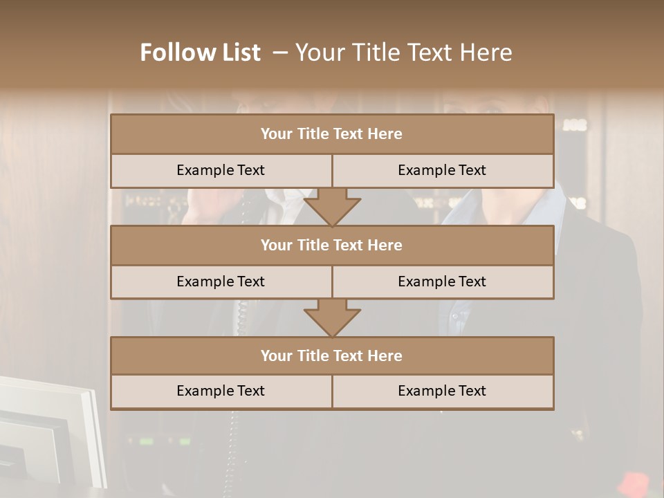 Handsome Colleague Desk PowerPoint Template