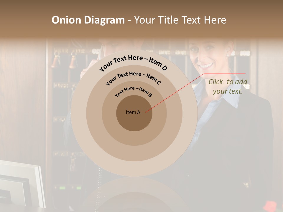 Handsome Colleague Desk PowerPoint Template