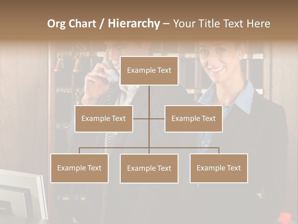 Handsome Colleague Desk PowerPoint Template