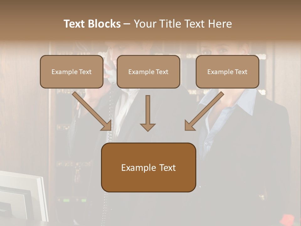Handsome Colleague Desk PowerPoint Template