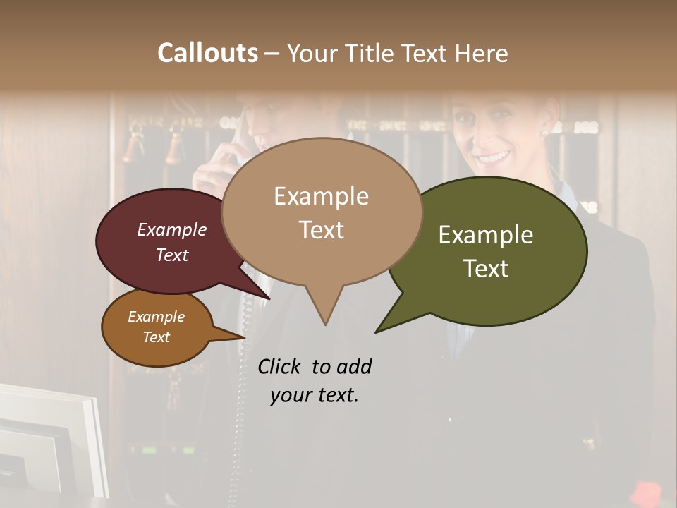 Handsome Colleague Desk PowerPoint Template