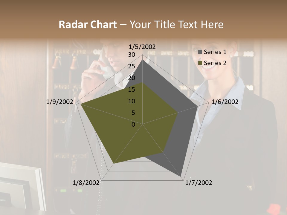 Handsome Colleague Desk PowerPoint Template