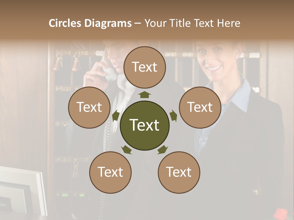 Handsome Colleague Desk PowerPoint Template