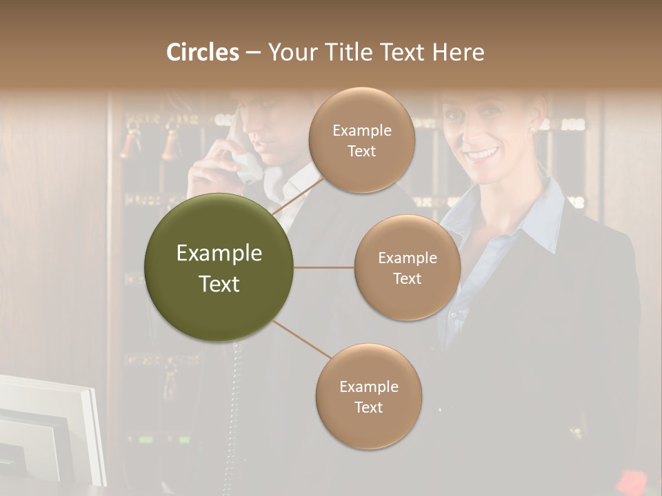 Handsome Colleague Desk PowerPoint Template