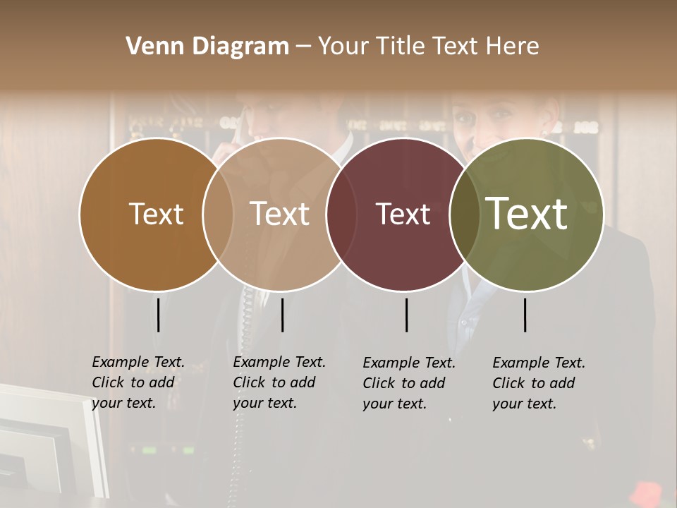 Handsome Colleague Desk PowerPoint Template