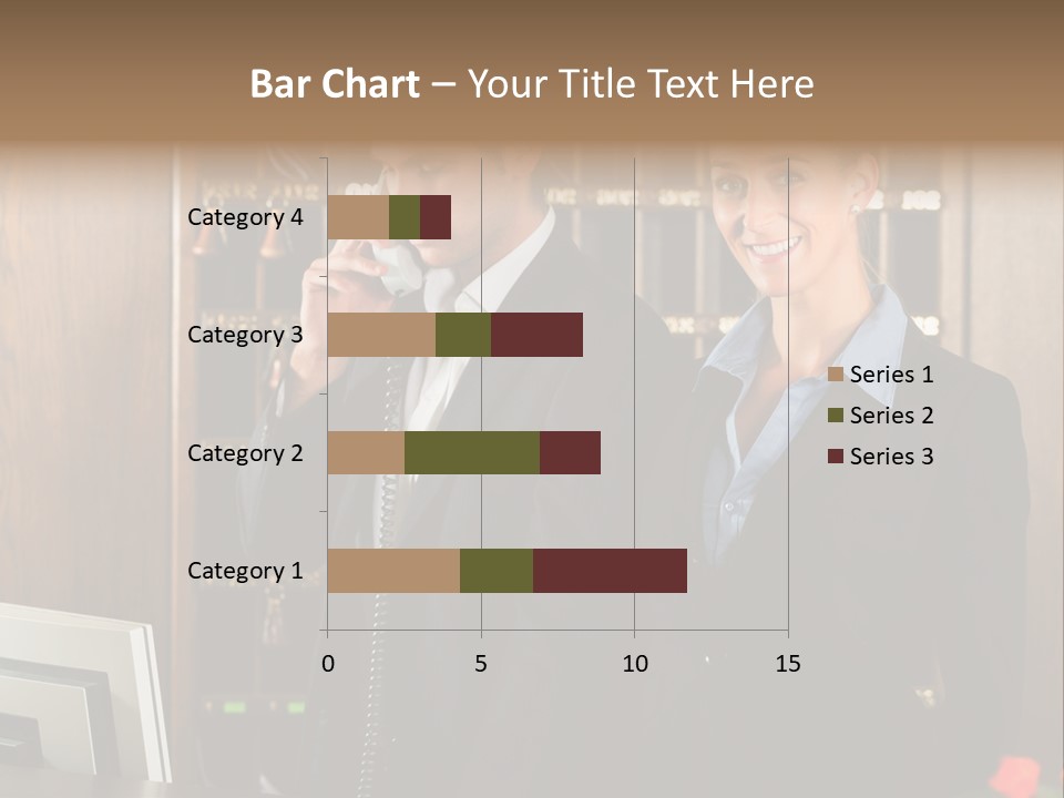 Handsome Colleague Desk PowerPoint Template