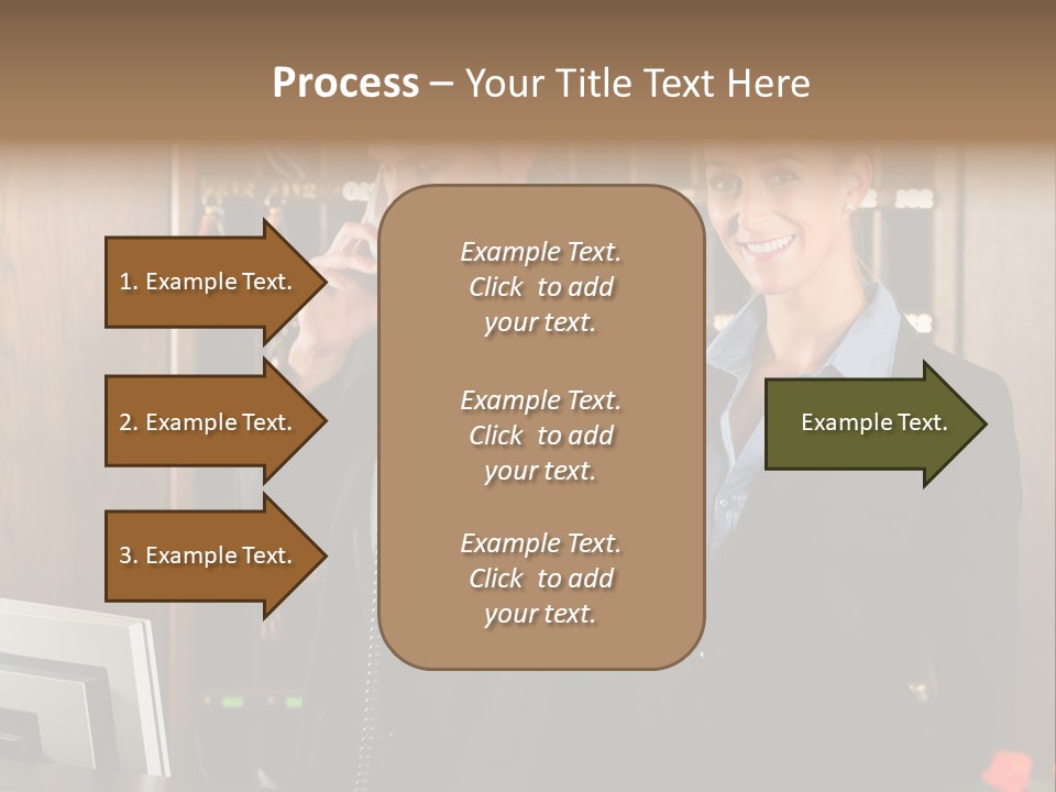 Handsome Colleague Desk PowerPoint Template