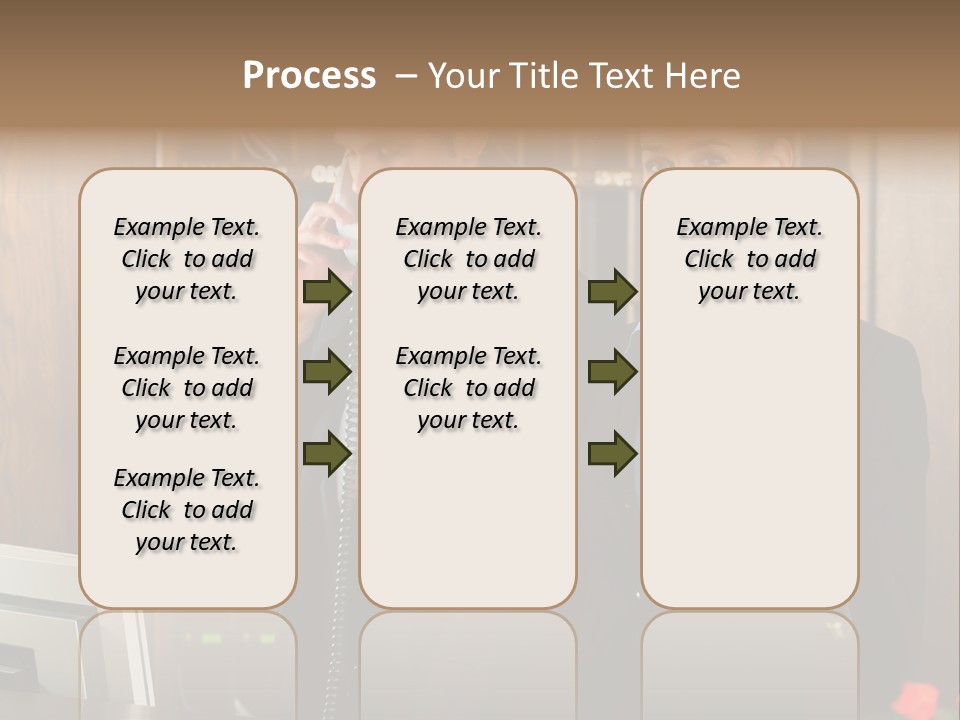 Handsome Colleague Desk PowerPoint Template