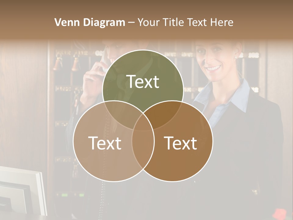 Handsome Colleague Desk PowerPoint Template