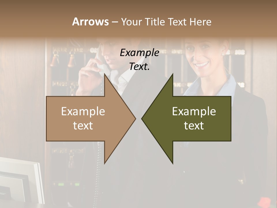 Handsome Colleague Desk PowerPoint Template