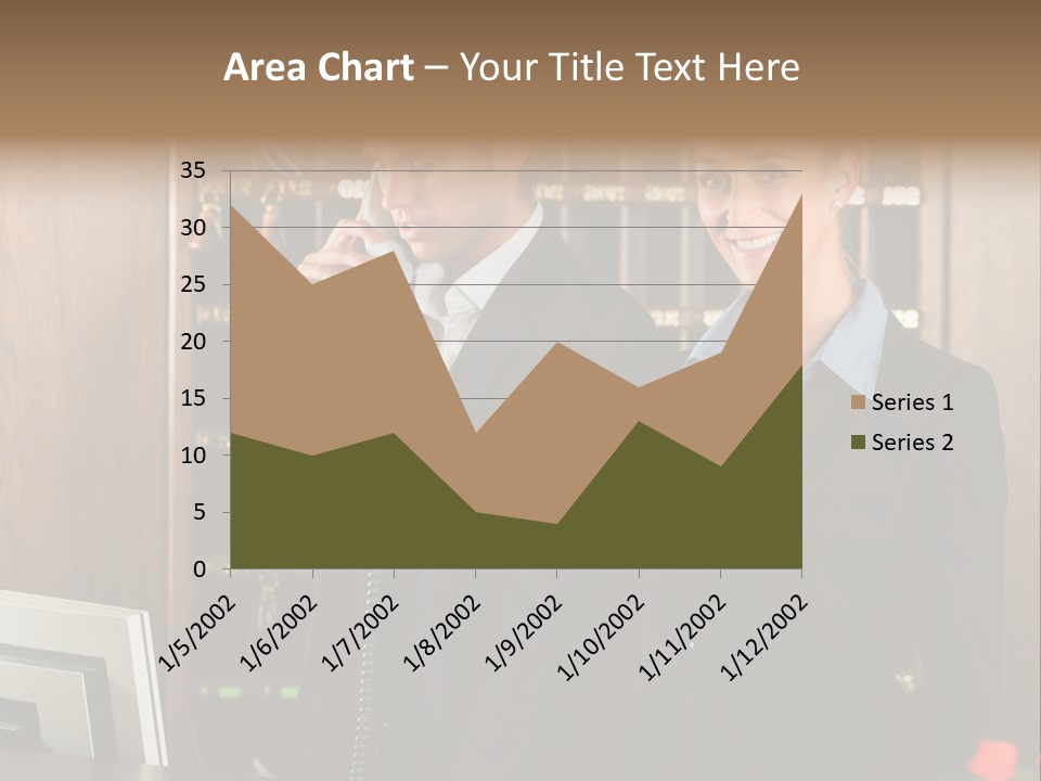 Handsome Colleague Desk PowerPoint Template