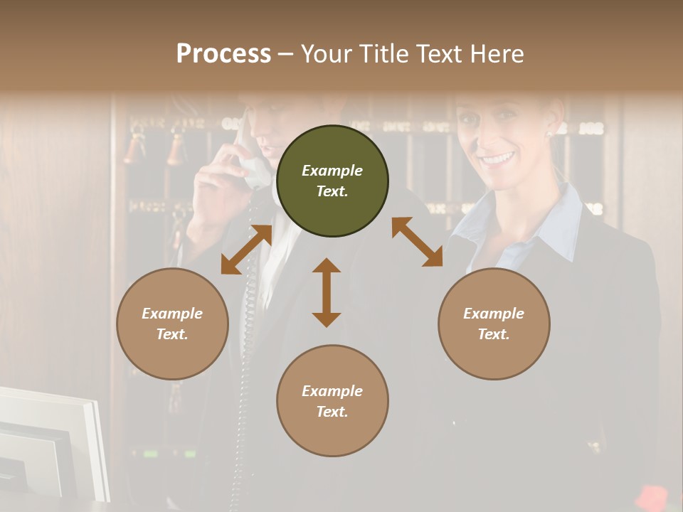 Handsome Colleague Desk PowerPoint Template
