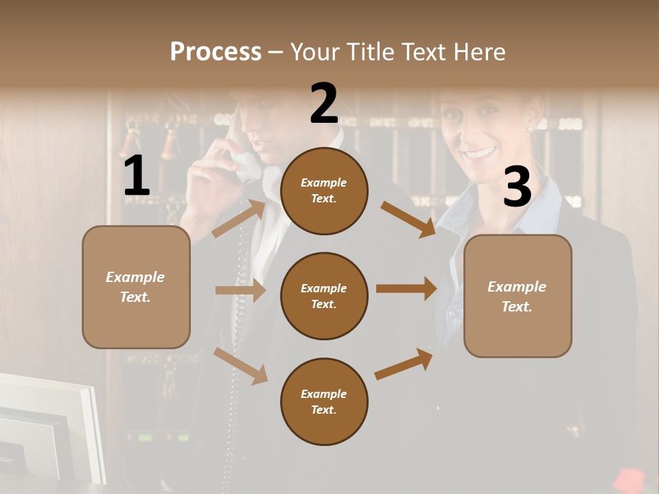 Handsome Colleague Desk PowerPoint Template