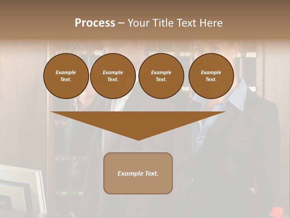 Handsome Colleague Desk PowerPoint Template