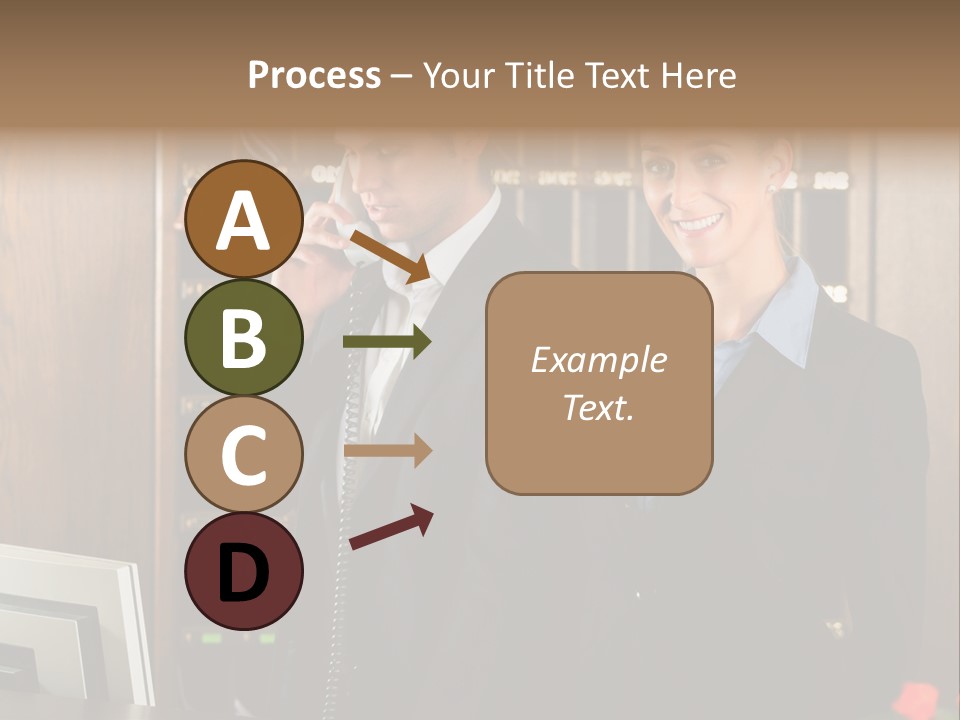 Handsome Colleague Desk PowerPoint Template