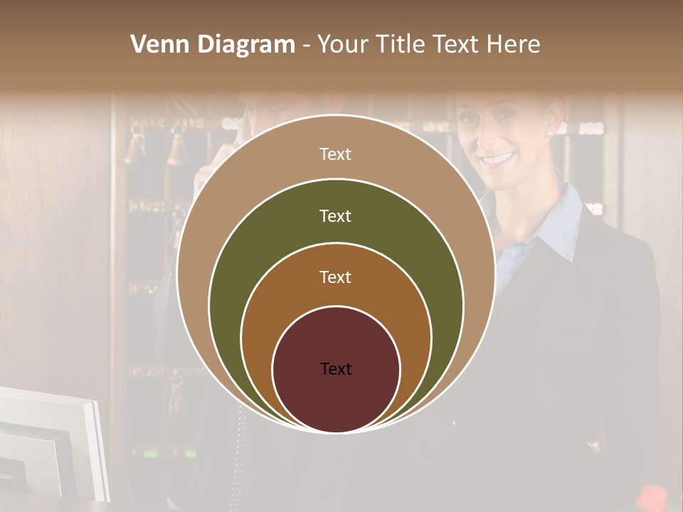 Handsome Colleague Desk PowerPoint Template