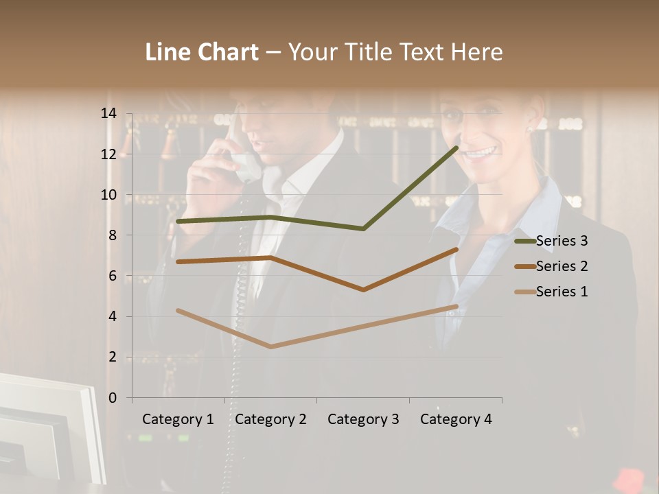 Handsome Colleague Desk PowerPoint Template