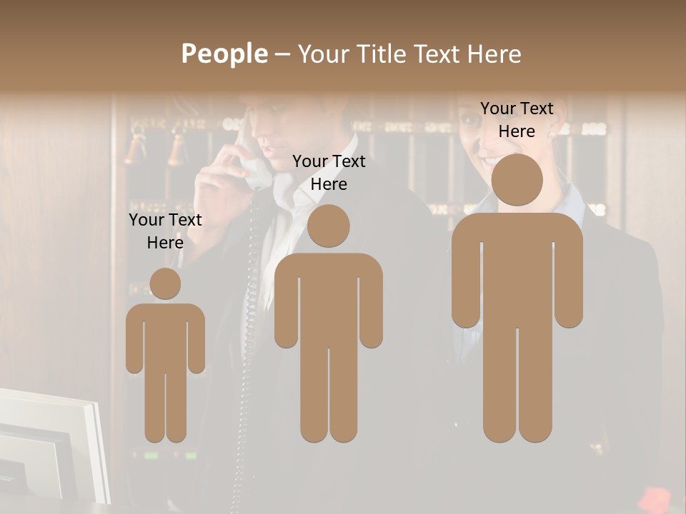 Handsome Colleague Desk PowerPoint Template