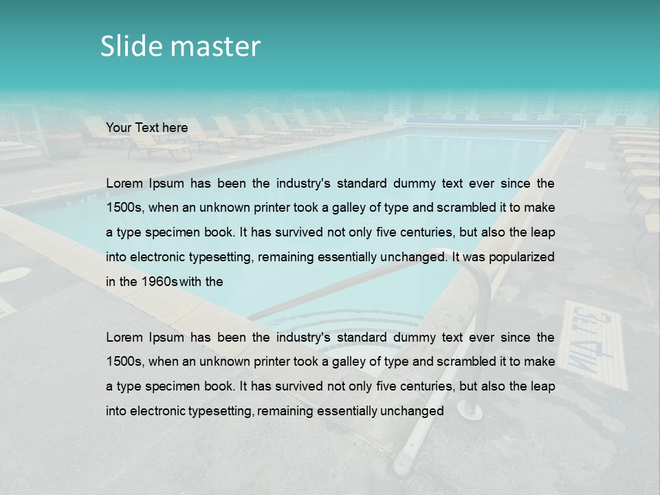 Healthy Pool Vacation PowerPoint Template