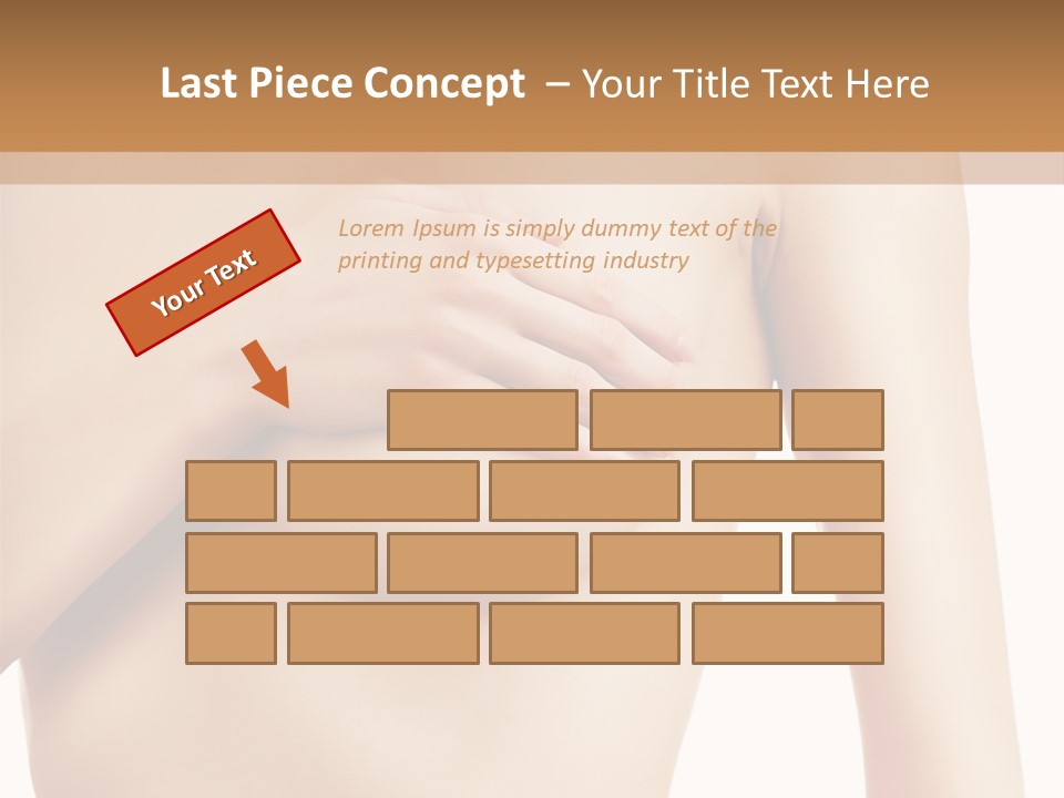 A Nude Woman With Her Breast Exposed And Her Hand On Her Chest PowerPoint Template