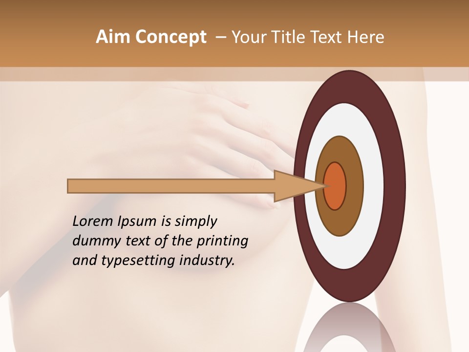 A Nude Woman With Her Breast Exposed And Her Hand On Her Chest PowerPoint Template