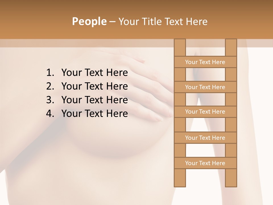 A Nude Woman With Her Breast Exposed And Her Hand On Her Chest PowerPoint Template