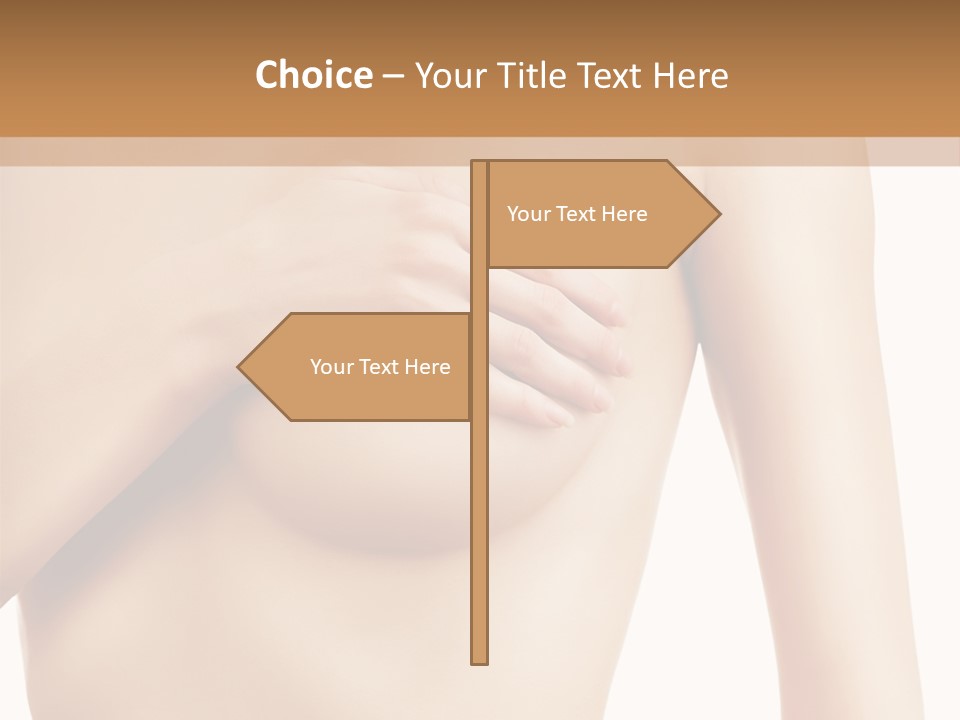 A Nude Woman With Her Breast Exposed And Her Hand On Her Chest PowerPoint Template