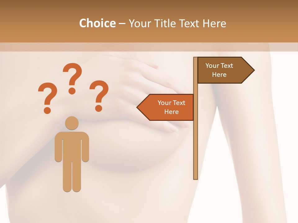 A Nude Woman With Her Breast Exposed And Her Hand On Her Chest PowerPoint Template