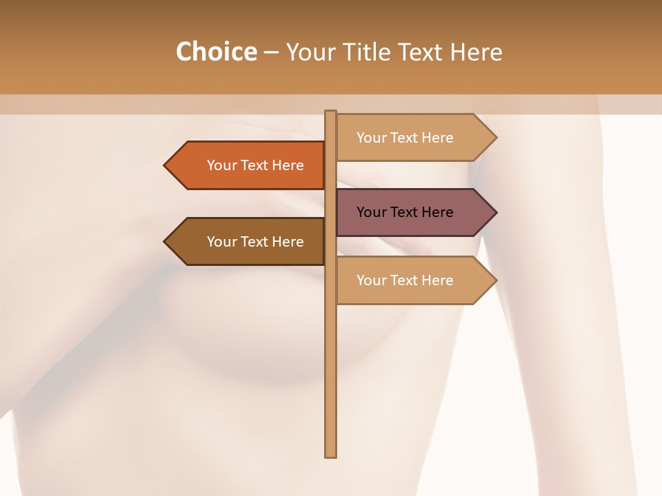 A Nude Woman With Her Breast Exposed And Her Hand On Her Chest PowerPoint Template