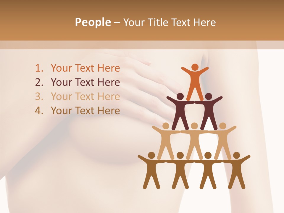 A Nude Woman With Her Breast Exposed And Her Hand On Her Chest PowerPoint Template