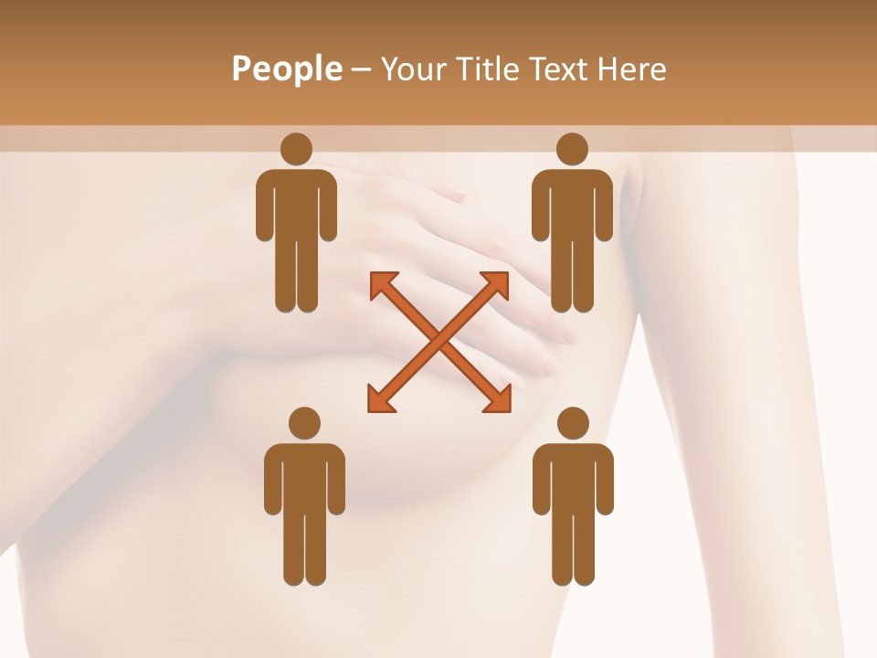 A Nude Woman With Her Breast Exposed And Her Hand On Her Chest PowerPoint Template