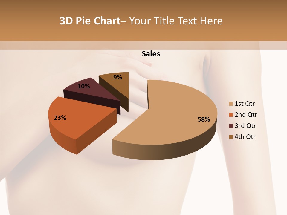 A Nude Woman With Her Breast Exposed And Her Hand On Her Chest PowerPoint Template
