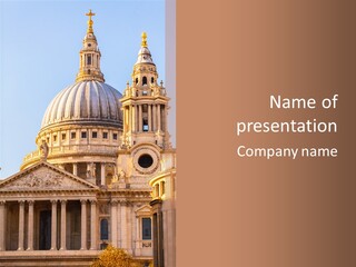 Gray Church England PowerPoint Template