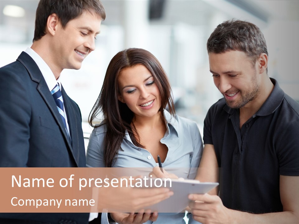 Happiness Selling Car PowerPoint Template