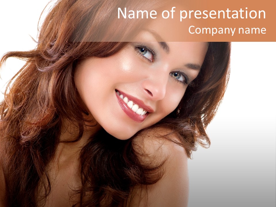 Brunette Portrait Apply PowerPoint Template